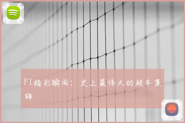 F1精彩瞬间：史上最伟大的超车集锦